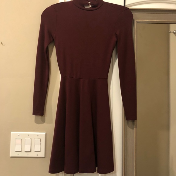 AMERICAN APPAREL BURGUNDY LONG SLEEVE DRESS XS - Picture 1 of 3